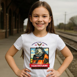 SP GS-4 Daylight 4449 Steam Locomotive Retro Print T-Shirt