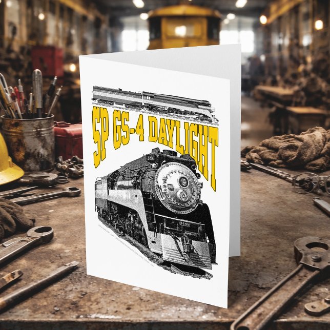 SP GS-4 Daylight 4449 Steam Train Locomotive Dankeskarte (SP GS-4 Daylight 4449 Steam Train Locomotive. Thank You Card)