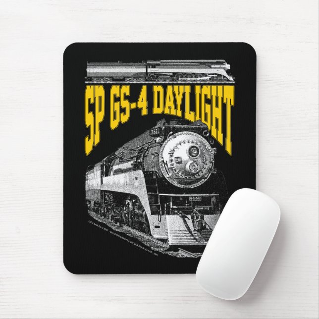 SP GS-4 Daylight Steam Locomotive. 4449 Train Mousepad (Mit Mouse)