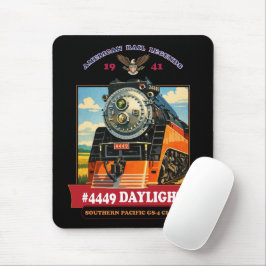 SP GS-4 Daylight Steam Locomotive Vintage Poster Mousepad