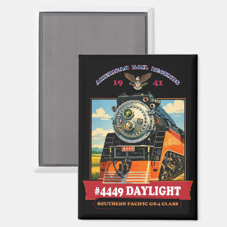 SP GS-4 Tageslicht-Dampflokomotive Vintage Poster Magnet