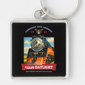 SP GS-4 Tageslicht-Dampflokomotive Vintage Poster Schlüsselanhänger