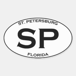 SP - St. Petersburg Florida Ovaler Aufkleber