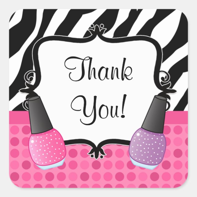 Spa Birthday Party Sticker Zebra Stripe (Vorderseite)