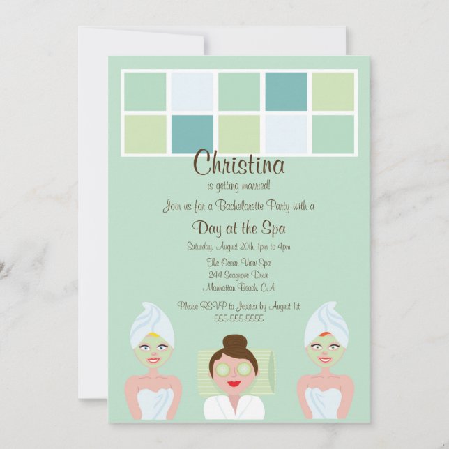 Spa Day Bachelorette Party Invitation Einladung (Vorderseite)