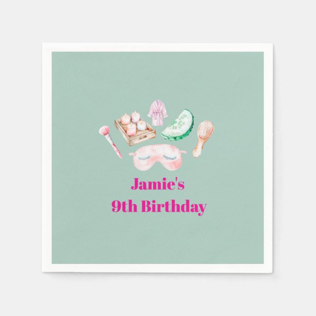 Spa Day Kid's Party  Serviette (Vorderseite)