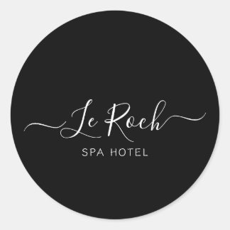 Spa Hotel Schwarz Runder Aufkleber
