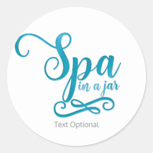SPA im Glas Teal Personalisiertes individuelles Ge Runder Aufkleber