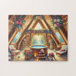 Spa-Loft mit floralem Jacuzzi-Rückzugsort Kerzenli Puzzle
