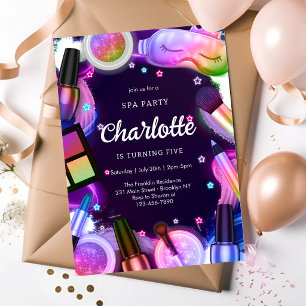Spa-Make-up-Party Mädchen-Geburtstags-Einladung Einladung