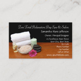 Spa/Massage/Pedicure Salon Scene Black/Color Visitenkarte