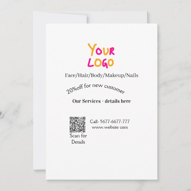 Spa massage salon discount offer services contact  einladung (Vorderseite)