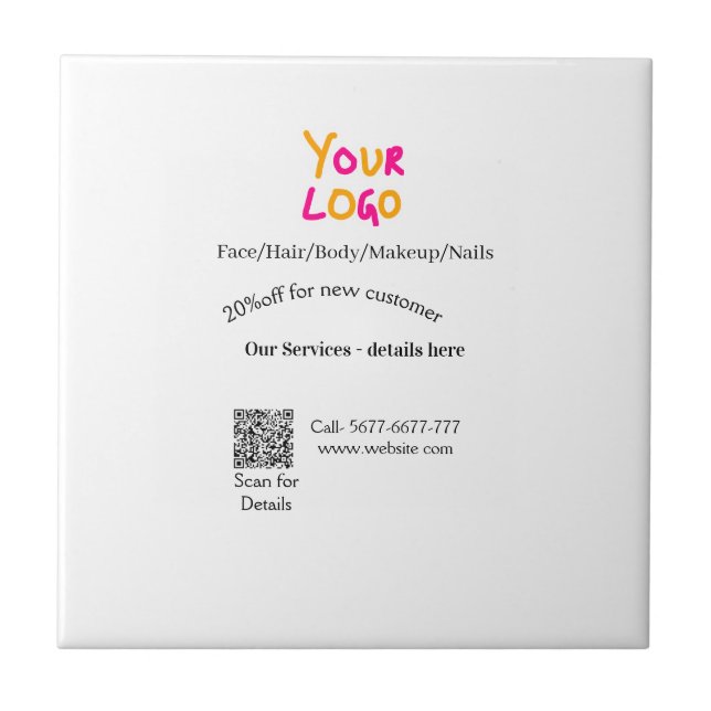 Spa massage salon discount offer services contact  fliese (Vorderseite)