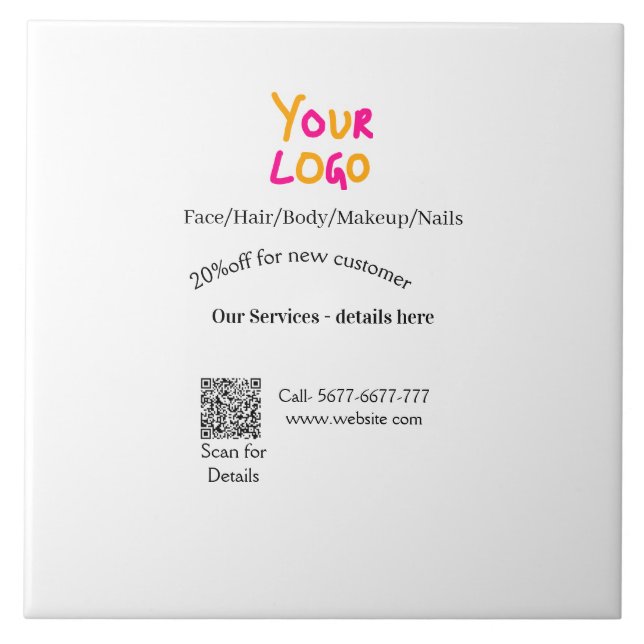 Spa massage salon discount offer services contact  fliese (Vorderseite)