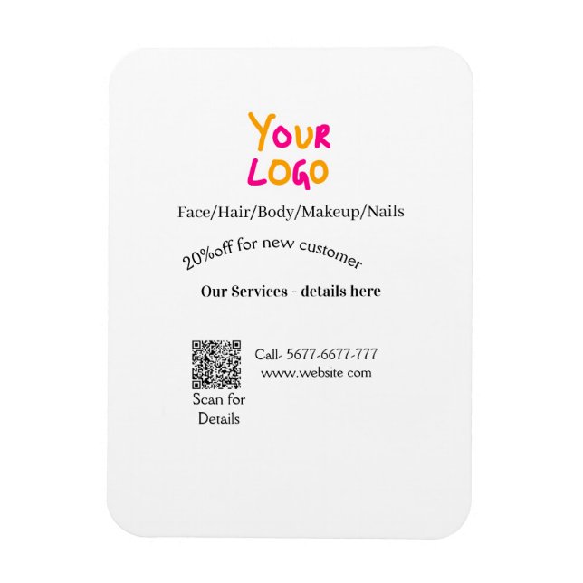 Spa massage salon discount offer services contact  magnet (Vertikal)