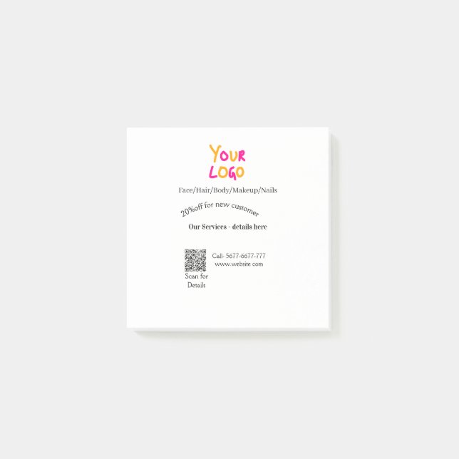 Spa massage salon discount offer services contact  post-it klebezettel (Vorderseite)