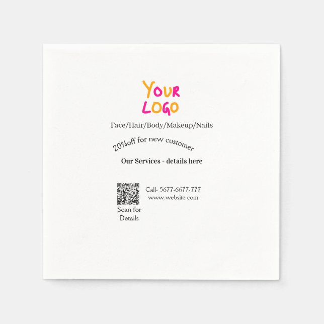 Spa massage salon discount offer services contact  serviette (Vorderseite)