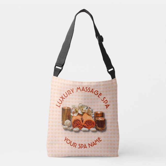Spa Massage Therapy Salon Candle Stone With Name Tragetaschen Mit Langen Trägern (Vorderseite)