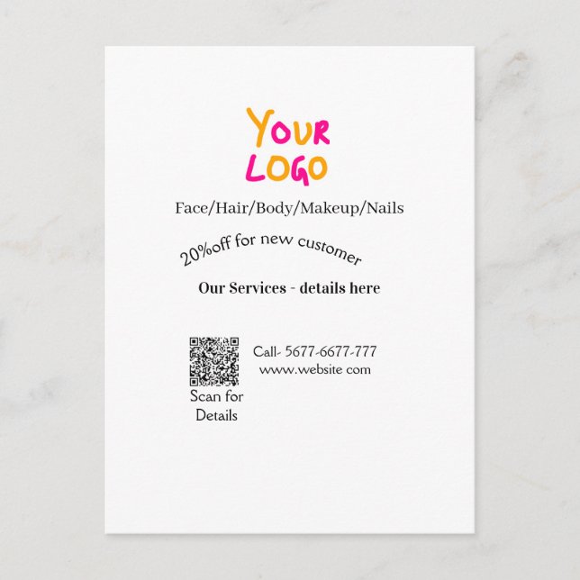 Spa-Massagesalon Rabatt Angebot Dienstleistungen K Postkarte (Vorderseite)