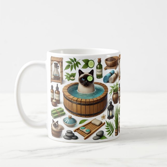 Spa party for Siamese Cat Lovers  Kaffeetasse (Links)