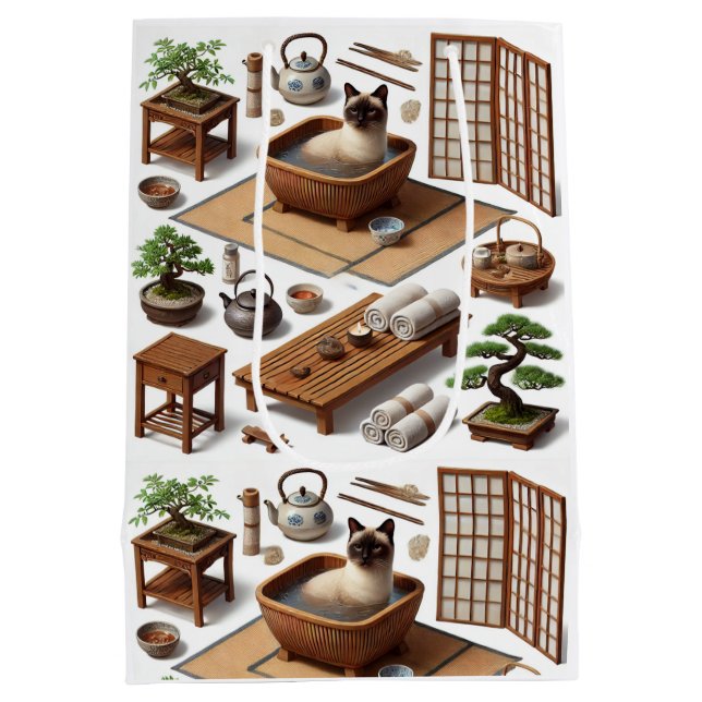 Spa party for Siamese Cat Lovers  Mittlere Geschenktüte (Rückseite)