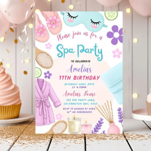 Spa-Party-Geburtstagseinladung, Spa-Mädchen Einladung