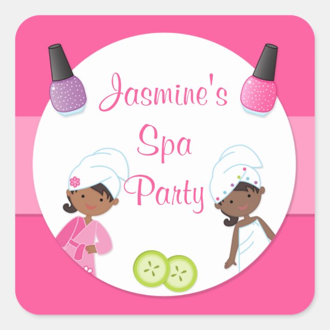 Spa Party Gefallen Sticker (Vorderseite)