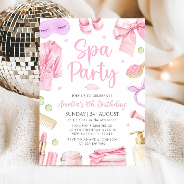 Spa Party Girl Birthday Invitation Einladung (Von Creator hochgeladen)