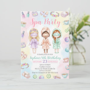 Spa-Party Mädchen Glam Geburtstagsfeier Einladung