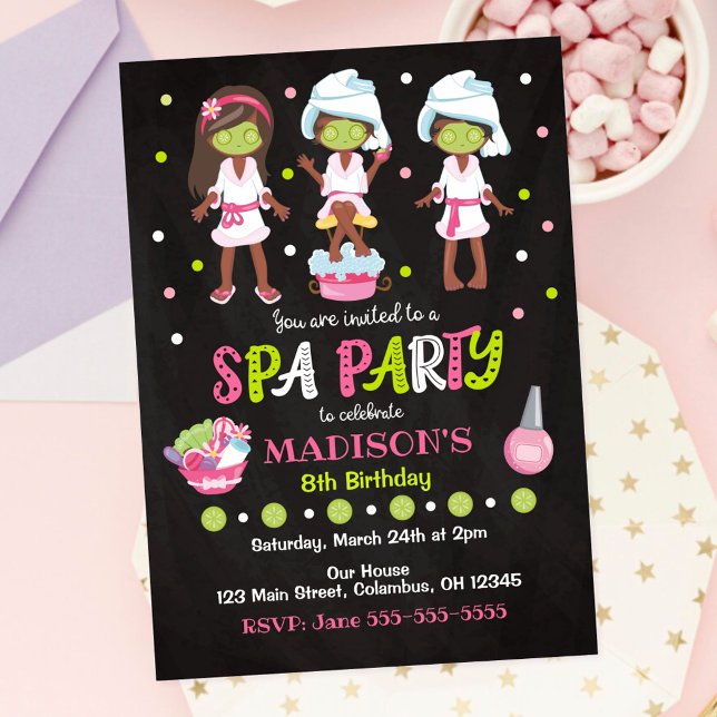 Spa-Party-Makeup-Geburtstagseinladung Einladung (Von Creator hochgeladen)