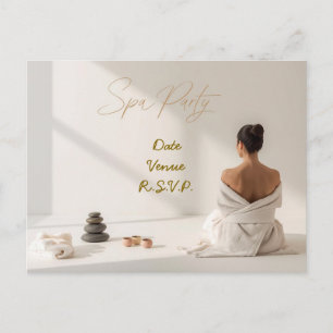 Spa Party Minimal Wellness Design Postkarte