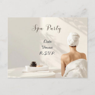 Spa-Party Minimal Wellness Design Postkarte