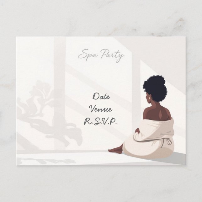Spa-Party Minimal Wellness Design Postkarte (Vorderseite)