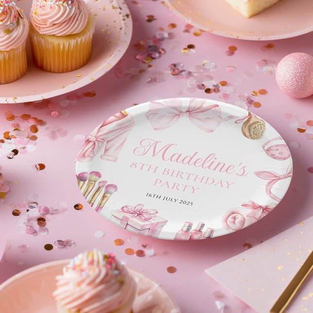 Spa Party Pink Birthday Party Pappteller (Von Creator hochgeladen)