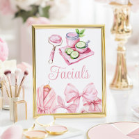 Spa-Party Pink Geburtstags-Gesichts-Tischschild