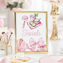 Spa-Party Pink Geburtstags-Gesichts-Tischschild Poster