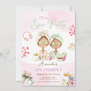 Spa-Party Pink Mädchen Geburtstagseinladung Einladung