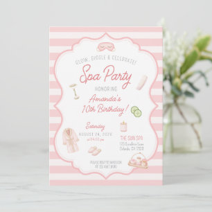 Spa-Party Pink-Spa-Teenager-Mädchen-Geburtstag Einladung