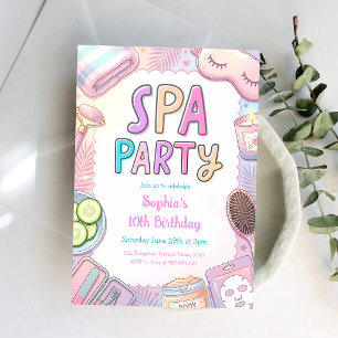 Spa-Party-Schlafparty-Geburtstag für Mädchen Einladung