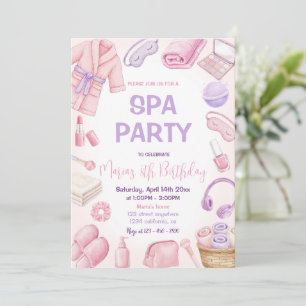 Spa-Party Verwöhn-Glamour-Tag Mädchen-Party Geburt Einladung
