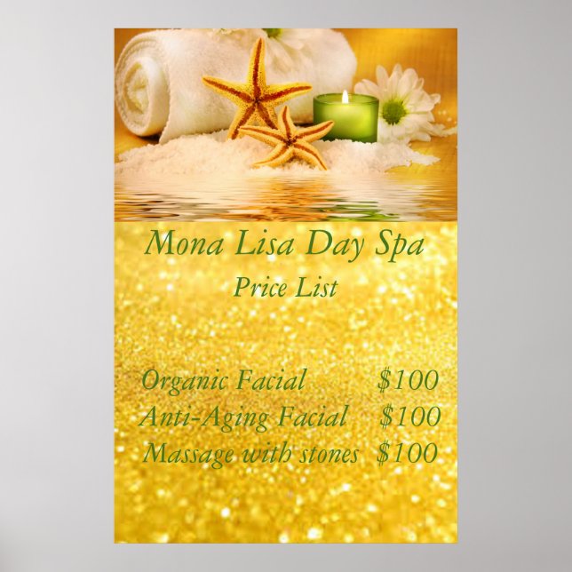 Spa-Preisliste Poster (Vorne)