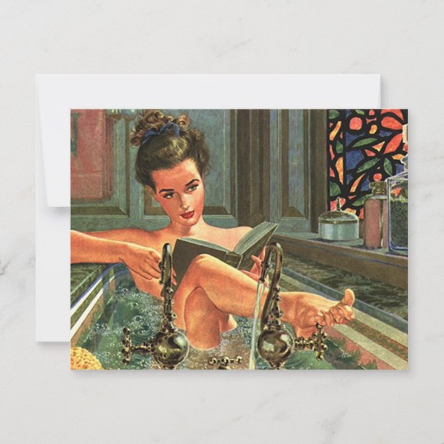 Spa Retreat Relaxation Invitation Party Retro Einladung (Vorderseite)