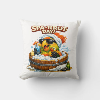 Spa-rrrot Day Funny Parrot Spa Relax Design Kissen