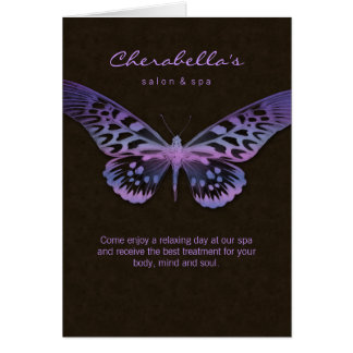 Spa Salon Brochure Greeting Card Butterfly Purple