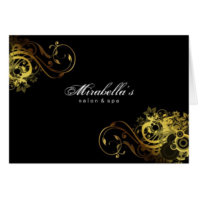 Spa Salon Brochure Greeting Card Gold Butterfly 2 (Vorderseite (Horizontal))