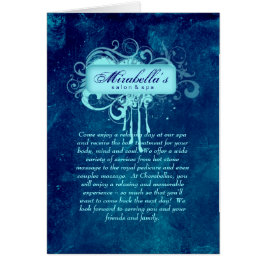 Spa Salon Brochure Greeting Card Grunge Blue Denim
