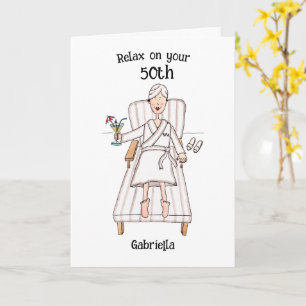 Spa-Tag-Dame-Alter-Geburtstag Karte