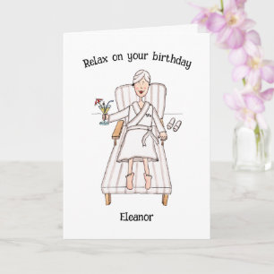 Spa-Tag-Dame Geburtstag Karte