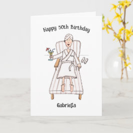Spa-Tag-Dame Geburtstag Karte