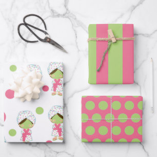 Spa-Tag Süßes Mädchen Verpackungspapier-Set Geschenkpapier Set